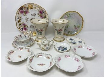 Vintage Gold Trimmed Floral China Collection