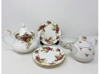 Vintage Floral Pink Floral China Set