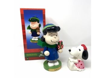 Peanuts: Lucy Christmas Nutcracker And Snoopy Sister Belle Piggy Bank