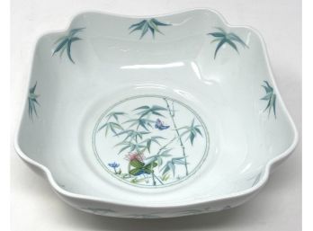 Georges Boyer Porcelain Limoges Bamboo And Butterfly Bowl