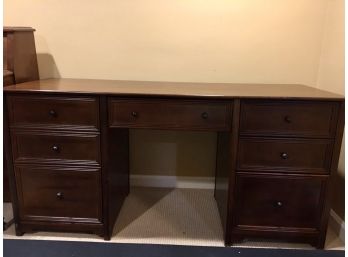 Rectangular Chestnut 4 Drawer Executive Desk With Chair