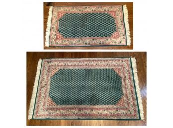 Pair Of Vintage Rugs, Small And Medium Size