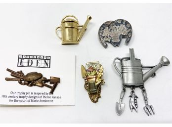 Collection Of Gardening Brooches