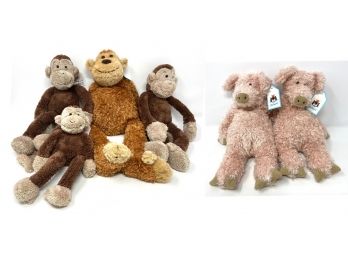 Jellycat Stuffed Monkeys And Pigs New With Tags