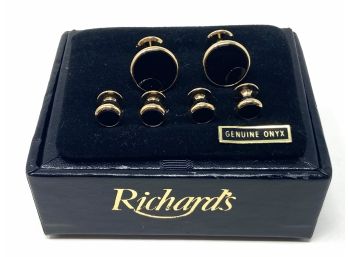 Richards Genuine Onyx Cufflink And Stud Set