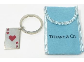 Tiffany & Co. Sterling Silver Ace Of Hearts Playing Card Keychain