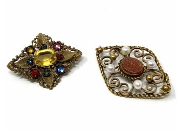 Pair Of Vintage Brooches