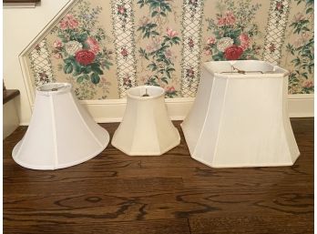 Trio Of Vintage Paneled Lamp Shades