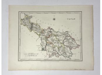 Rare Antique County Map Of Ireland Lewiss Atlas With Certificate Of Authenticity