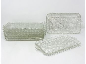 Rectangular Glass Trays, Set Of 8