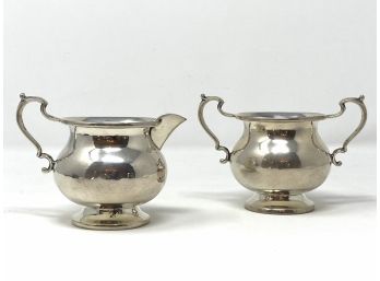 Sterling Silver Creamer And Sugar Bowl