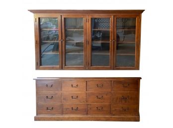 Grand Vintage Solid Wood Library Bookcase