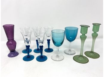 Colorful Vintage Glass Tableware Collection