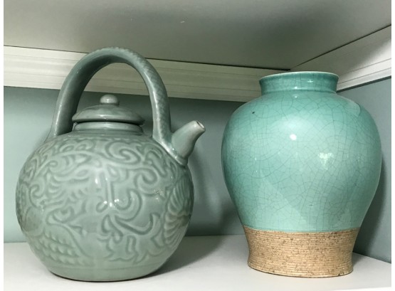 Ceramic Teapot And Vase