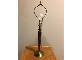 Teak And Brass Lamp