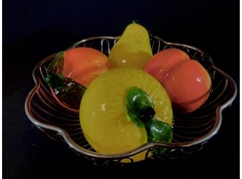 Vintage Murano Styled Blown Glass Fruit Bowl