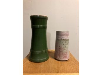 2 Pottery Vases, Signed