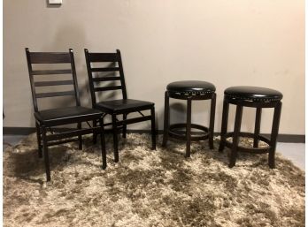 Pair Of Swivel Stools And Collapsing Chairs