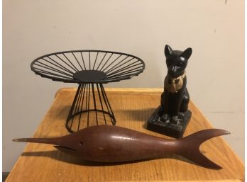 Accents, Teak Sword Fish, Fruit Stand, Egyptian Cat