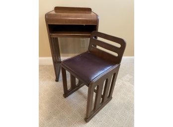 Petite Art Deco Telephone Table & Matching Chair