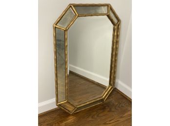 Unique Oblong Octagonal Mirror, Framed In Metal