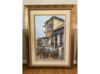 Gorgeous Village Scene By Michael Longo In Amazing Gilt Frame