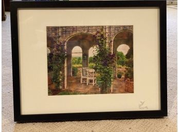 Terrace/Garden Scene, Black Frame, Cream Mat