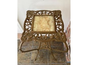 Ornate Gilt Metal & Marble Plant Stand