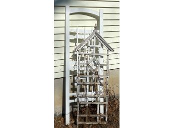 Two Wooden Garden Trellises, Painted White