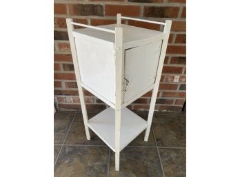 Vintage Bathroom Cabinet, White Paint On Wood