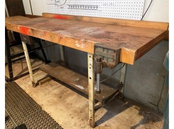 Very Solid Workbench, Attached Vise