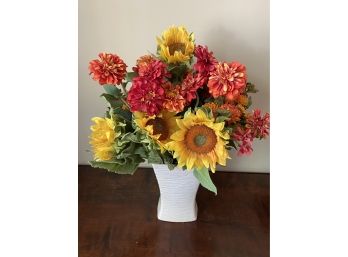 Autumnal Faux Floral Bouquet, Collectible McCoy Vase