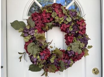 Striking Faux Floral Wreath In Rich Hues