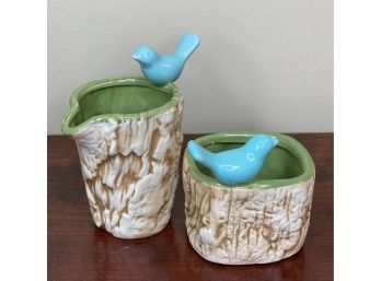 Whimsical Faux Bois Sugar & Creamer Set