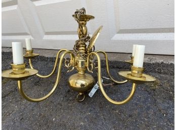 Lightweight Brass Chandelier, Traditional Styling