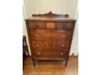 Vintage Chiffonier In Walnut, Bird's Eye Maple & Flame Mahogany Veneers