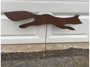 Running Fox Silhouette Garden Stake