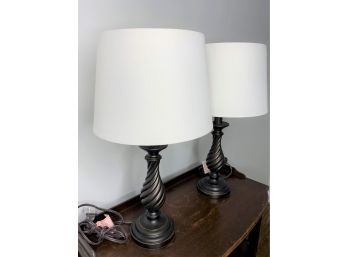 Matching Table Lamps In Oil-Rubbed Bronze Finish