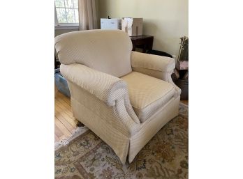 Bassett Upholstered Roll-Arm Chairs, Matching Pair