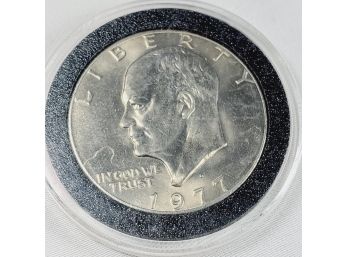 1977- D Uncirculated  Eisenhower Silver Dollar In Snap Case