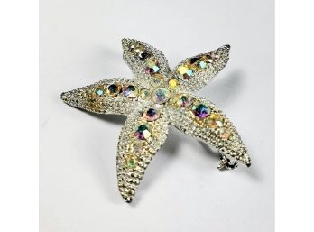 Large  Vintage Jeweled Starfish Pin