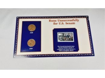 Lincoln Coins And Stamp Set