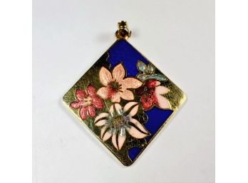 Enamel  Hand Painted Vintage Pendant