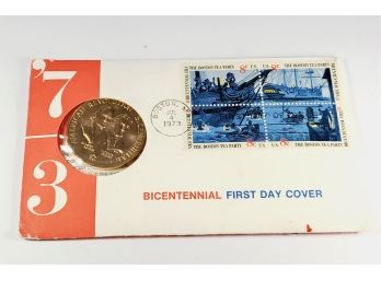 1973 Bicentennial First Day Cover Coin And Stamp