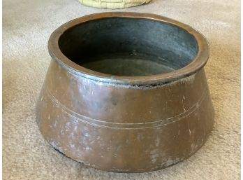 Medium Copper Bowl With No Handle Antique