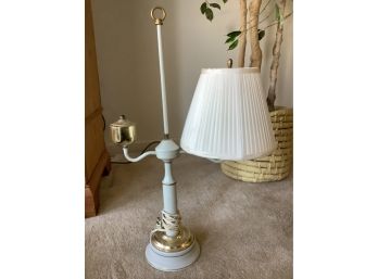 Vintage Lamp: Brass And White Cast Iron, Very Heavy!