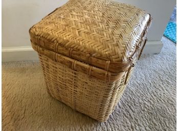 Wicker Storage Box With Lid