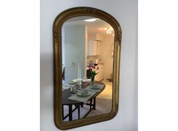 Antique Gold Mirror: Rounded Top, Floral /