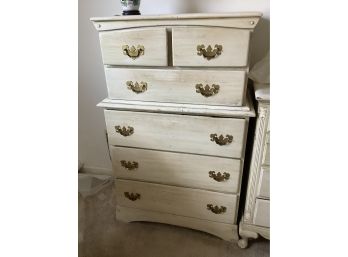 White Vintage Dresser, Cream Colored, Coordinating Piece