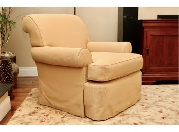 D & D BUILDING Custom Skirted Arm Chair 1 0f 2